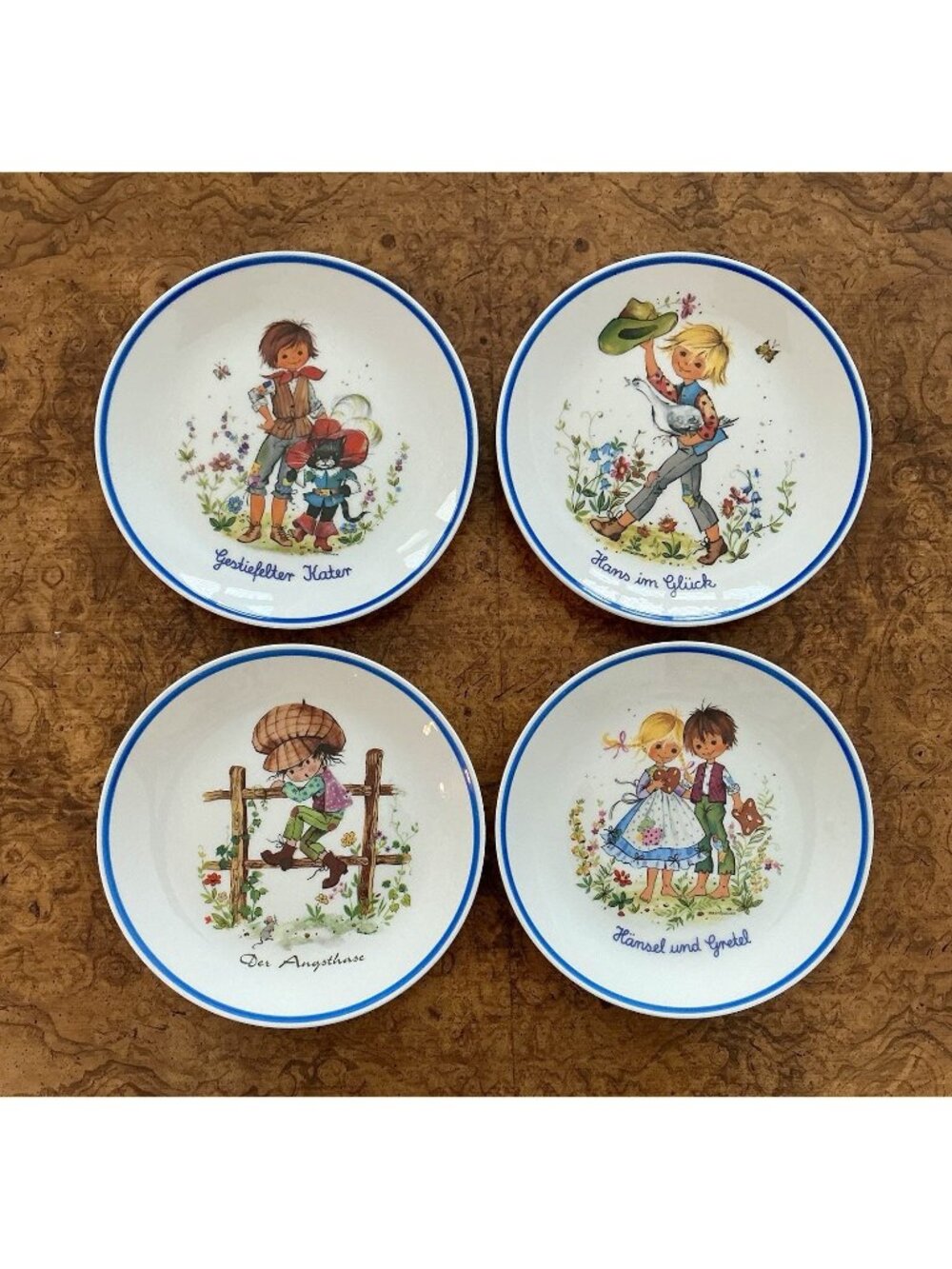 Set 4 Luisenburg Bavaria Fairy Tale Wall Plates Porcelain 7.5” Germany